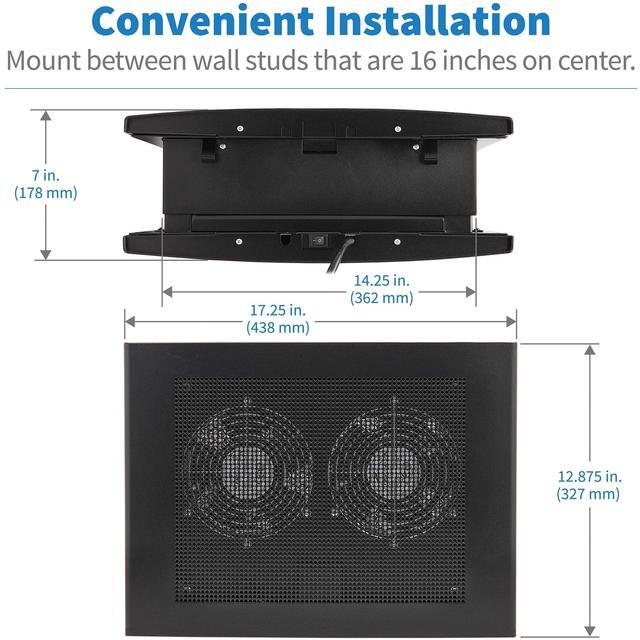 Tripp Lite Wiring Closet Exhaust Fan 475 CFM NEMA 5-15P Input Black SRCLOSETFAN