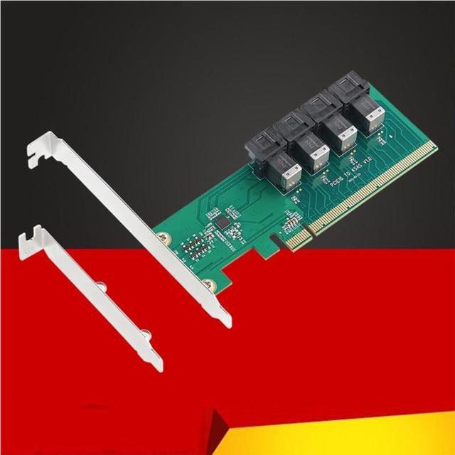U.2 To PCIE Converter PCIE X16 To 4-port U.2 NVME SFF-8643 SFF-8639 Expansion Card PCI-E 4.0 Splitter Adapter Card