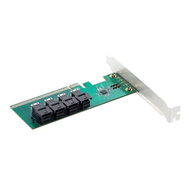 U.2 To PCIE Converter PCIE X16 To 4-port U.2 NVME SFF-8643 SFF-8639 Expansion Card PCI-E 4.0 Splitter Adapter Card