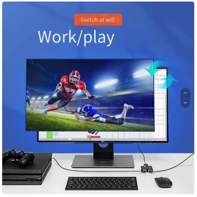 UGREEN 4K 60HZ KVM SWITCH HDMI 2.0 1 Min 2 Switcher 2 In 1 Out Hdmi High Definition Splitter 2 In 1 For Switch Computer Video Ps4 Projector One Drag Two Conversion Display Splitter