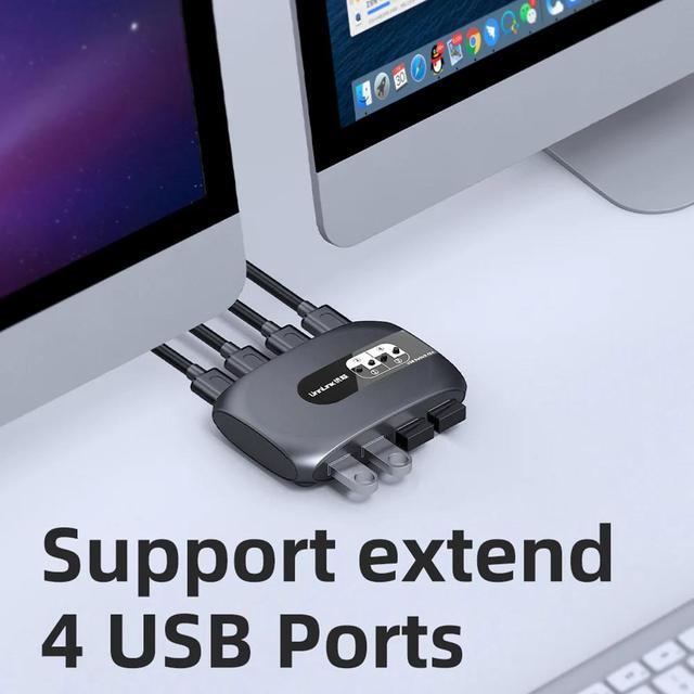 Unnlink USB 3.0 KVM Switch 2 Or 4 Computer Share 4 USB Devices For Keyboard Mouse U Disk Printer(2 In 4 Out)