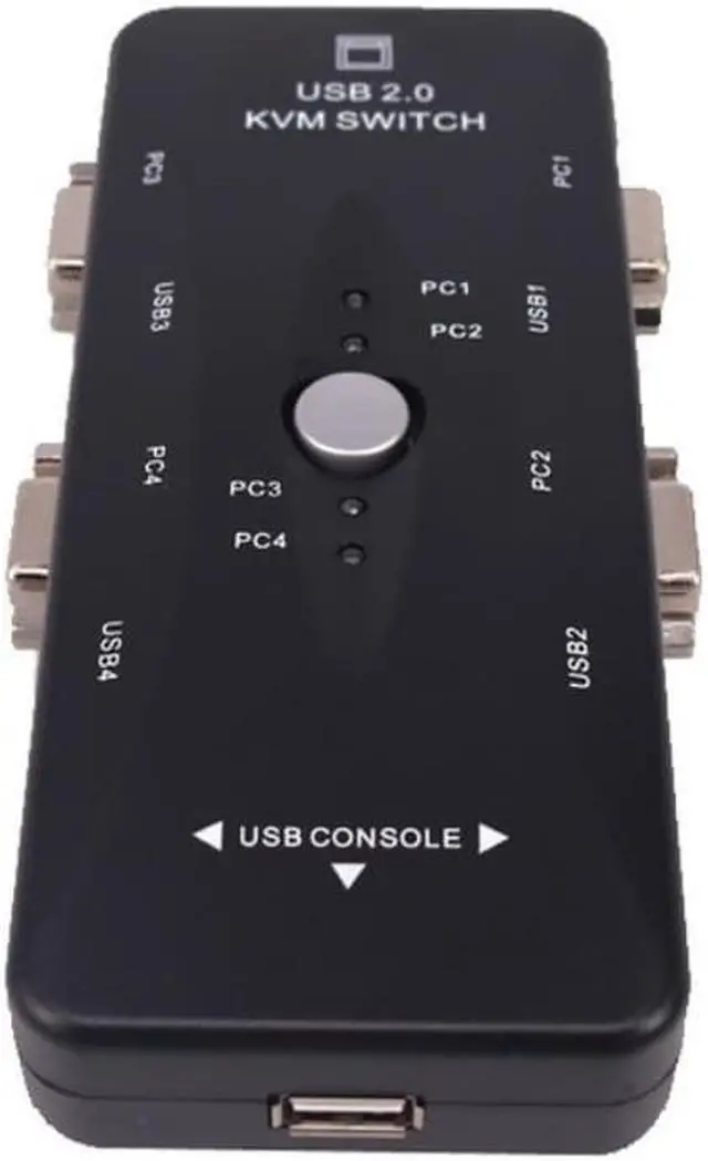 USB 2.0 KVM Switch 4 Port VGA Splitter Printer Mouse Keyboard Pen Drive Share Switcher 1920x1440 VGA Switch Box Adapter
