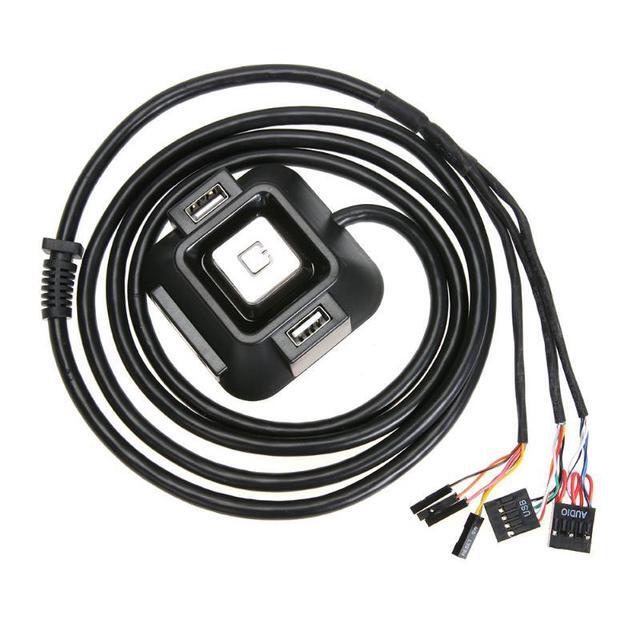 USB 2.0 Multifunction Desktop PC Switch With Audio Sound Computer Switch External Power Switch Reset Button Plug And Play