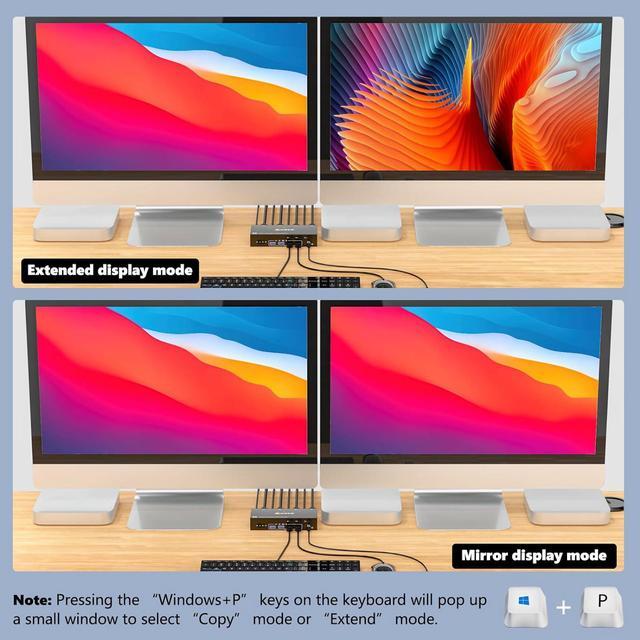 USB 3.0 Displayport KVM Switch 3 PC 2 Monitors 4K 144Hz 8K 30Hz Dual Monitor KVM Switch 3 In 2 Out With DisplayPort 1.4 And 4 USB 3.0 Ports For 2 PC/Laptops With DP+USB Cable And Desktop Controller
