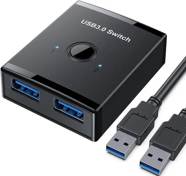 USB 3.0 Switch Bi-Directional USB Switch 2 in 1 Out / 1 in 2 Out YINNCEEN USB Switcher 2 Computers Share Keyboard Mouse Scanner Printer USB KVM Switch Compatible with Mac/Windows/Linux