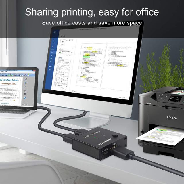 USB 3.0 Switch Selector 2 In 1 Out USB Switcher For 2 Computers Share 1 USB Devices Mouse Keyboard Scanner Printer Etc