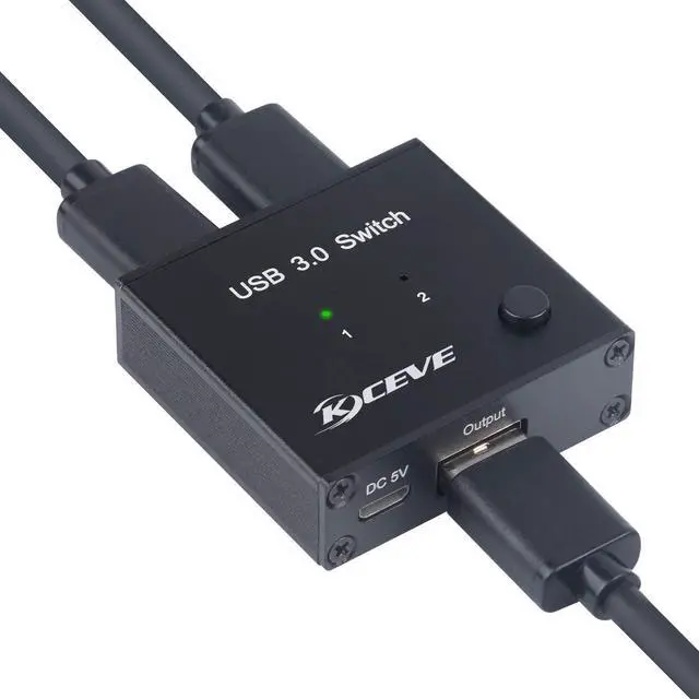 USB 3.0 Switch Selector 2 in 1 Out USB Switcher for 2 Computers Share 1 USB Devices Mouse Keyboard Scanner Printer Etc
