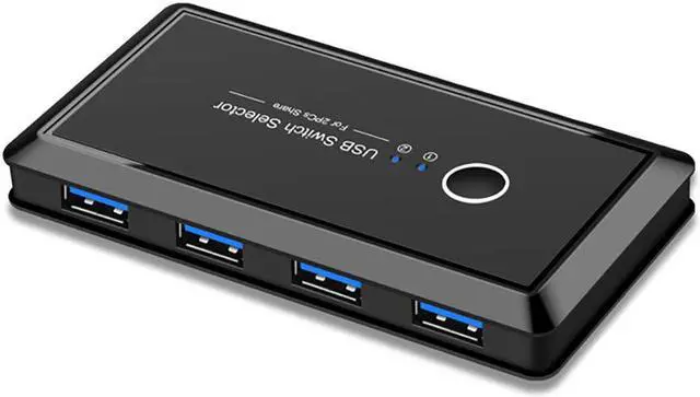 USB 3.0 Switch Selector KVM Switch Sharing Box Selector 4Port Peripheral Switcher KM Adapter KVM Console Hub for Office PC Printer Mouse Keyboard