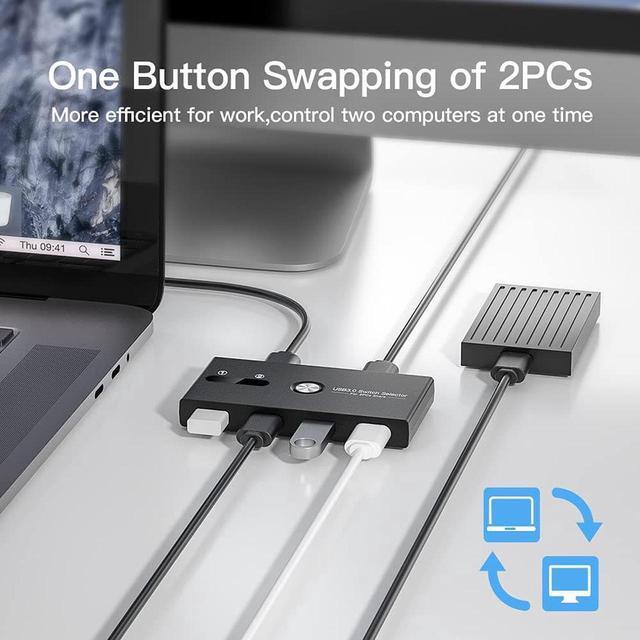 USB 3.0 Switch Selector ZIYUETEK KVM Switcher 4 Port USB Peripheral Switcher Box Hub For Mouse (USB 3.0)