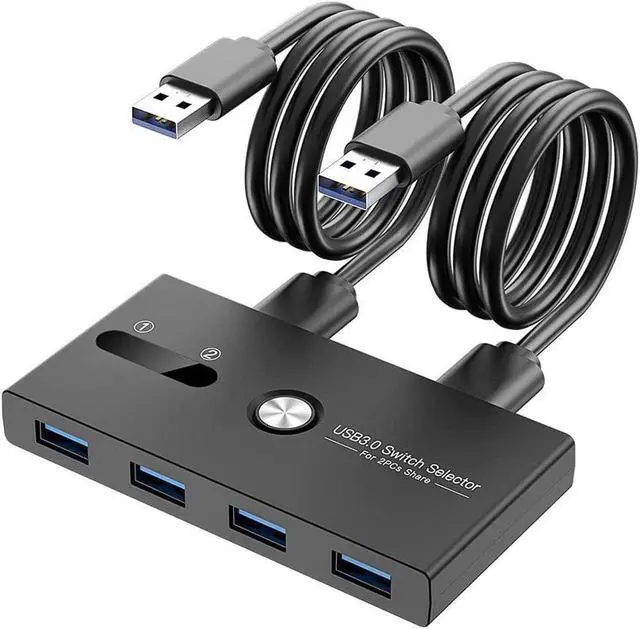 USB 3.0 Switch Selector ZIYUETEK KVM Switcher 4 Port USB Peripheral Switcher Box Hub for Mouse (USB 3.0)