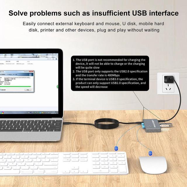USB-C 8K KVM Switch DP 1.4 2xUSB-C PC To One DisplayPort Monitors 8K 60Hz 4K 144Hz 3X USB2.0 Sharing Mouse Keyboard Printer 2in 4out Converter Compatible With Thunderbolt 3/4