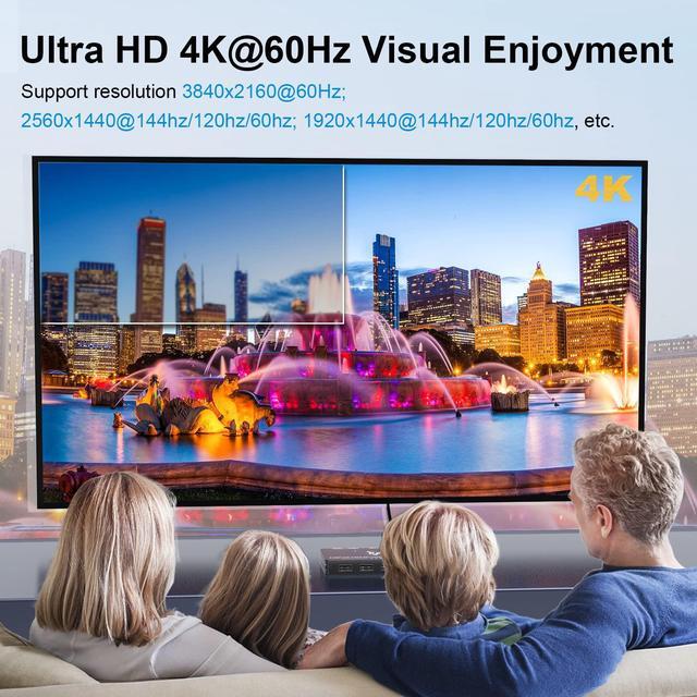USB-C KVM Switch 2 Ports KVM Type-C Switcher Box Support 4K 60Hz For 2 Computers Share Keyboard Mouse And Monitor Suppprt 87W PD Fast Charging