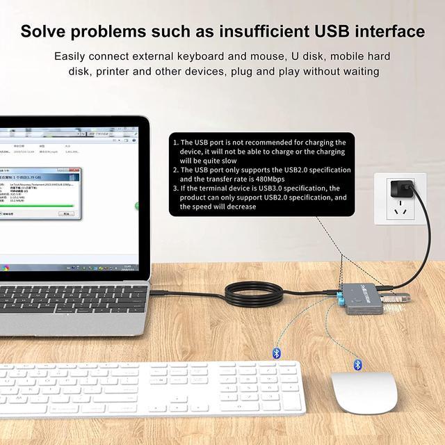 USB C Type-C KVM Switch 8K USB C KVM Switches 2 Ports USB Type-C For 2 Computers Share One 8K 60Hz HD Monitor Switch Selector With 3 USB Supported Wireless Devices Keyboard Mouse Printer Scanner