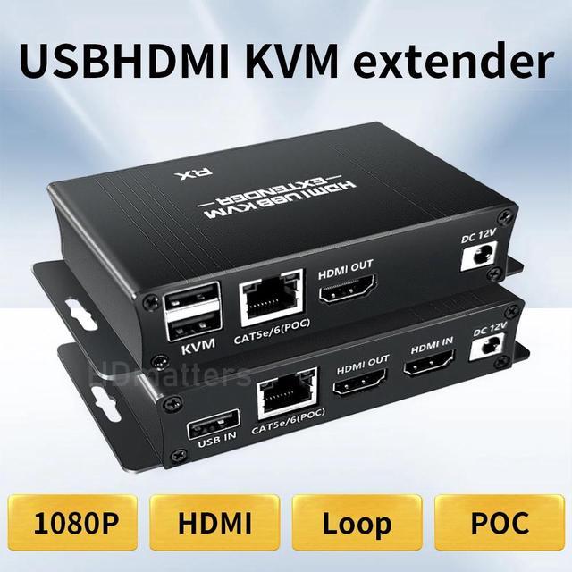 USB HDMI KVM Extender Splitter Over Ethernet 1080P Extender HDMI USB KVM Extender Splitter HDMI Loop For Mouse Keyboard PC
