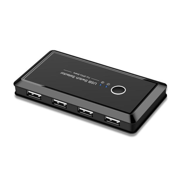 USB KVM Switch Box USB 2.0 Switcher 2 Port PCS Computers Switch Sharing 4 USB Devices For Keyboard Mouse Printer Card Reader U-Disk Other USB Devices (USB 2.0 Version)