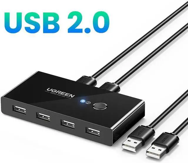 USB KVM Switch USB 3.0 2.0 Switcher KVM Switch for Windows10 PC Keyboard Mouse Printer 2 PCs Sharing 4 Devices USB Switch(USB2.0)