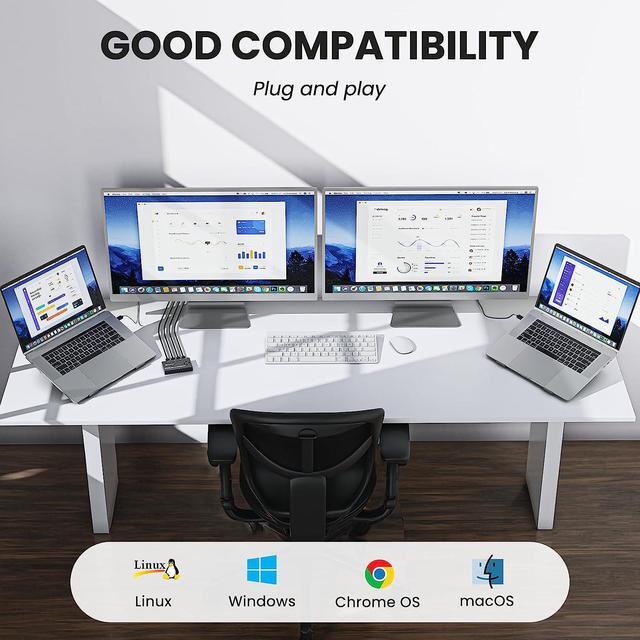 USB Switch For 4 PC USB 3.0 Switcher 4 In 4 Out USB 3.0 KVM Switch For 4 PC Share 4 USB Devices Keyboard Mouse Printer Scanner U Disk With Wired Remote And 4 USB 3.0 A To A Cables