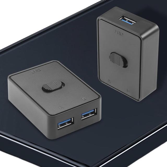 USB3.0 Switch Selector USB KVM Switcher Adapter Bi-Directional USB Sharing Switch 2 In 1 Out/ 1 In 2 Out 2 Port USB Switcher 2 Computers Share Keyboard Mouse Scanner Printer