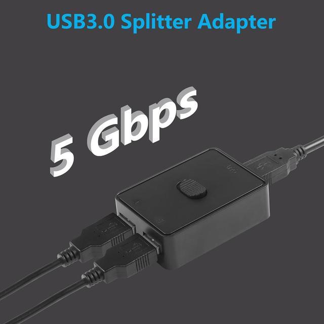 USB3.0 Switch Selector USB KVM Switcher Adapter Bi-Directional USB Sharing Switch 2 In 1 Out/ 1 In 2 Out 2 Port USB Switcher 2 Computers Share Keyboard Mouse Scanner Printer