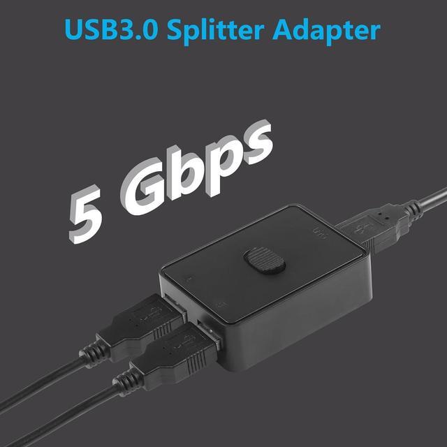 USB3.0 Switch Selector USB KVM Switcher Adapter Bi-Directional USB Sharing Switch 2 In 1 Out/ 1 In 2 Out 2 Port USB Switcher 2 Computers Share Keyboard Mouse Scanner Printer