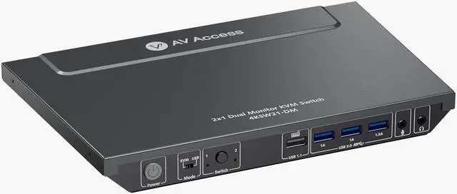 v AV Access KVM Switch Dual Monitor 4K 60Hz 2K 144Hz 1080P 240Hz USB 3.0 KVM Switch 2 Monitors 2 Computers Ultrawide Screen PC Keyboard Mouse Switcher Hotkey Switch