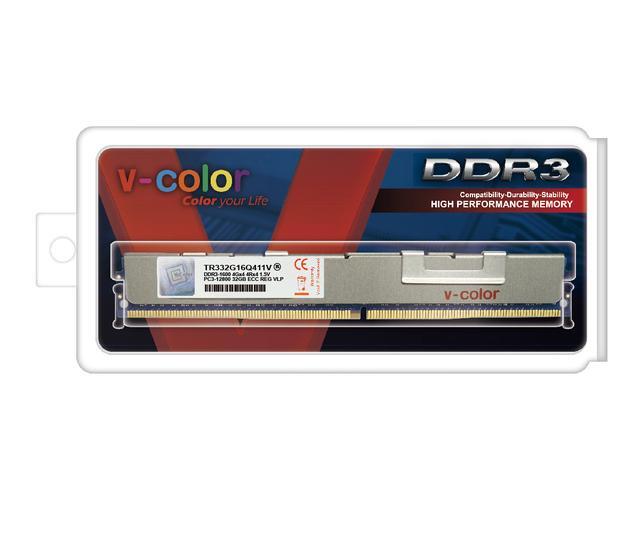 V-color 32GB DDR3 SDRAM VLP ECC Registered DIMM DDR3 1600MHz(PC3-12800) SK Hynix IC Server Memory Model TR332G16Q411V