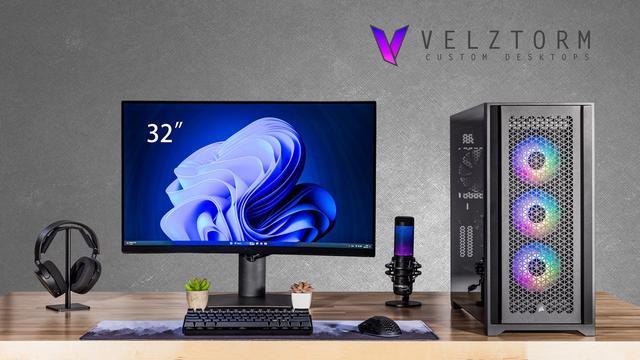 Velztorm Aciex 14th Gen Gaming Desktop PC (Intel I9-14900K GeForce RTX 5070 Ti 64GB DDR5 2TB PCIe SSD + 6TB HDD 360mm AIO 1000W PSU WiFi 6 Bluetooth 5.2 RJ-45 1 Display Port Win 11 Home)