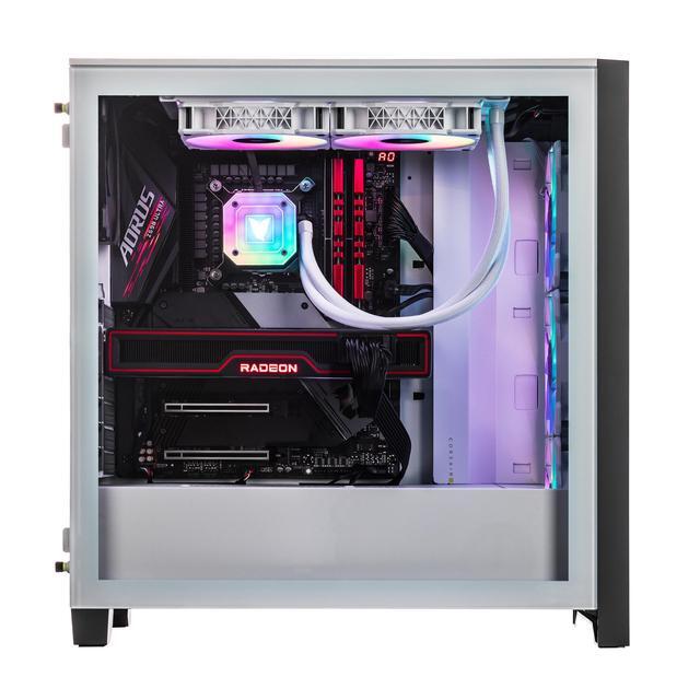 Velztorm Argentux Gaming Desktop PC White (Intel I7-11700K 8-Core 32GB DDR4 1TB M.2 SATA SSD + 2TB HDD (3.5) Radeon RX 6900 XT 16GB 360mm AIO RGB Fans 750W PSU AC WiFi BT Win10H) VELZ0014