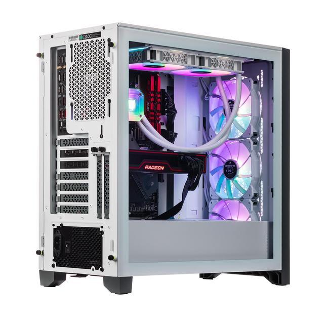Velztorm Argentux Gaming Desktop PC White White (Intel I7-11700K 8-Core 16GB DDR4 1TB PCIe SSD + 2TB HDD (3.5) Radeon RX 6900 XT 16GB 360mm AIO RGB Fans 750W PSU AC WiFi BT Win10P) VELZ0014