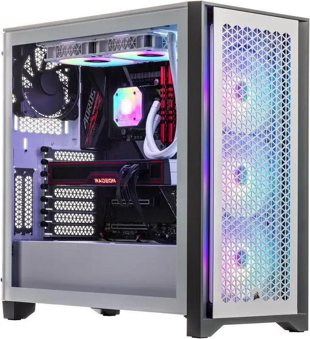Velztorm Argentux Gaming Desktop PC White White (Intel i7-11700K 8-Core 16GB DDR4 2TB PCIe SSD + 3TB HDD (3.5) Radeon RX 6900 XT 16GB 360mm AIO RGB Fans 750W PSU AC WiFi BT Win10H) VELZ0014