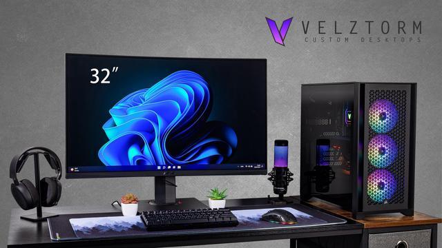 Velztorm Armix Custom Built Gaming Desktop PC (AMD Ryzen 9 7900X AMD Radeon RX 9060 XT 32GB DDR5 2TB PCIe SSD + 1TB HDD RGB Fans 240mm AIO 1000W PSU WiFi 6E Bluetooth 5.3 RJ-45 Win 11 Pro)