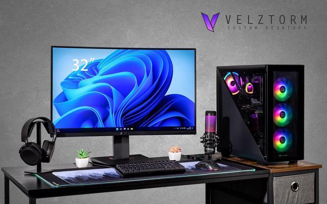 Velztorm Black Gladio Custom Built Gaming Desktop PC (AMD Ryzen 9 5900X 8-Core GeForce GTX 1050 Ti 64GB RAM 8TB PCIe SSD Wifi USB 3.2 HDMI Display Port Win 10 Home)