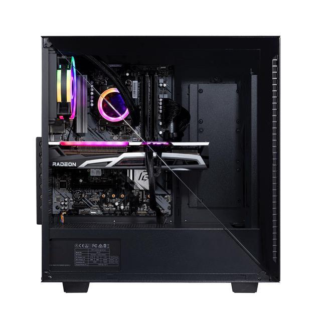 Velztorm Black Gladio Custom Built Gaming Desktop PC (AMD Ryzen 9 5900X AMD Radeon RX 9060 XT 64GB DDR4 2TB PCIe SSD + 6TB HDD 120mm AIO 750W PSU RJ-45 1 Display Port HDMI Win 11 Pro)