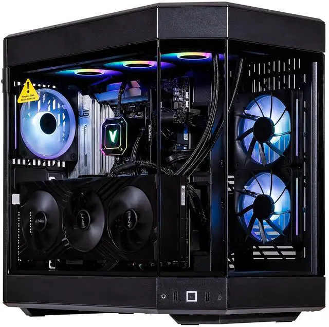 Velztorm Black Praetix 3D Gaming Desktop PC (AMD Ryzen 7 9800X3D AMD Radeon RX 9060 XT 32GB DDR5 2TB PCIe SSD RGB Fans 360mm AIO 1000W PSU WiFi 7 Bluetooth 5.4 RJ-45 HDMI Win 11 Pro)