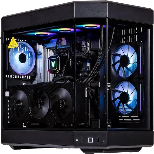 Velztorm Black Praetix 3D Gaming Desktop PC (AMD Ryzen 7 9800X3D GeForce RTX 5080 64GB DDR5 2TB PCIe SSD + 6TB HDD RGB Fans 360mm AIO 1000W PSU WiFi 7 Bluetooth 5.4 RJ-45 HDMI Win 11 Pro)
