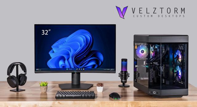 Velztorm Black Praetix Custom Built Gaming Desktop PC (Intel I9-14900K GeForce RTX 5090 32GB DDR5 2TB PCIe SSD RGB Fans 360mm AIO 1000W PSU WiFi 6E Bluetooth 5.2 RJ-45 Win 11 Home)
