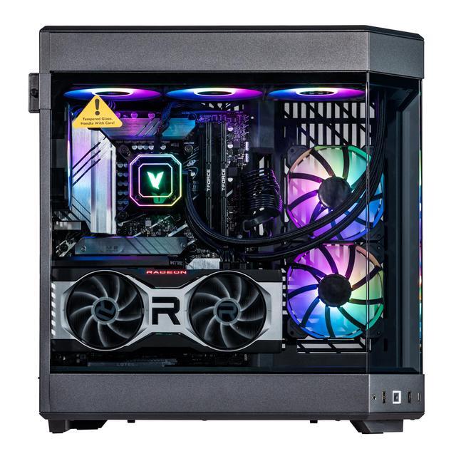Velztorm Black Praetix Custom Built Gaming Desktop PC (Intel I9-14900K AMD Radeon RX 9060 XT 32GB DDR5 2TB PCIe SSD RGB Fans 360mm AIO 1000W PSU WiFi 6E Bluetooth 5.2 RJ-45 Win 11 Pro)