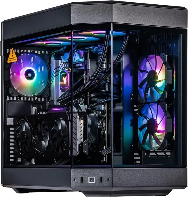Velztorm Black Praetix Custom Built Gaming Desktop PC (Intel i9-14900K GeForce RTX 5090 32GB DDR5 2TB PCIe SSD RGB Fans 360mm AIO 1000W PSU WiFi 6E Bluetooth 5.2 RJ-45 Win 11 Home)