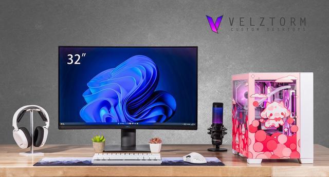Velztorm Bubble Cow Custom Built Gaming Desktop PC (AMD Ryzen 7 5700X AMD Radeon RX 9060 XT 32GB DDR4 2TB PCIe SSD RGB Fans 240mm AIO 850W PSU WiFi 5 Bluetooth 5.0 RJ-45 Win 11 Pro)