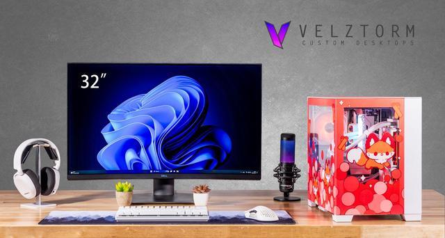 Velztorm Cinnamon Fox Custom Built Gaming Desktop PC (AMD Ryzen 7 5700X AMD Radeon RX 9060 XT 32GB DDR4 2TB PCIe SSD RGB Fans 240mm AIO 850W PSU WiFi 5 Bluetooth 5.0 RJ-45 Win 11 Pro)