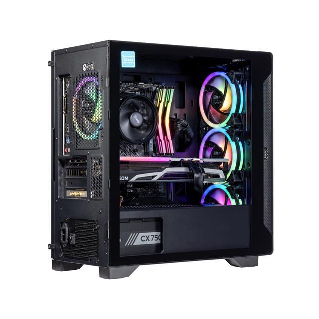 Velztorm Erebix Custom Built Gaming Desktop PC (AMD Ryzen 3 3100 AMD Radeon RX 9060 XT 32GB DDR4 2TB PCIe SSD 750W PSU WiFi 4 RJ-45 HDMI Win 11 Home)