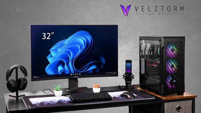 Velztorm Ferrux II Custom Built Gaming Desktop PC (Intel I9-12900K AMD Radeon RX 9060 XT 32GB DDR4 2TB PCIe SSD + 2TB HDD RGB Fans 240mm AIO 750W PSU WiFi 6 Bluetooth 5.1 RJ-45 Win 11 Home)