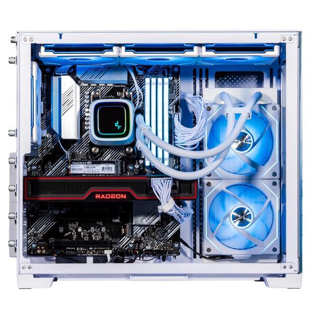 Velztorm Frosty Dragon Custom Built Gaming Desktop PC (AMD Ryzen 7 5700X AMD Radeon RX 9060 XT 64GB DDR4 2TB PCIe SSD + 6TB HDD RGB Fans 240mm AIO 850W PSU WiFi 5 Bluetooth 5.0 Win 11 Pro)