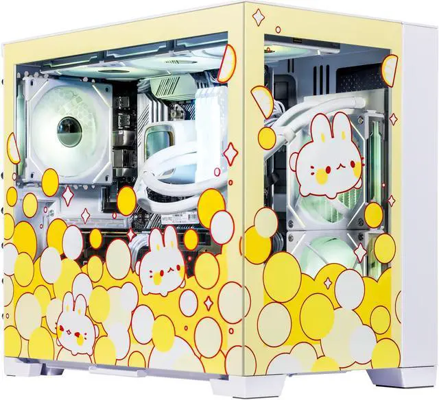 Velztorm Fruity Bunny Custom Built Gaming Desktop PC (AMD Ryzen 7 5700X GeForce RTX 5060 32GB DDR4 2TB PCIe SSD + 2TB HDD RGB Fans 240mm AIO 850W PSU WiFi 5 Bluetooth 5.0 RJ-45 Win 11 Home)