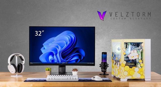 Velztorm Fruity Bunny Custom Built Gaming Desktop PC (AMD Ryzen 7 5700X GeForce RTX 5060 16GB DDR4 1TB PCIe SSD + 2TB HDD RGB Fans 240mm AIO 850W PSU WiFi 5 Bluetooth 5.0 RJ-45 Win 11 Pro)