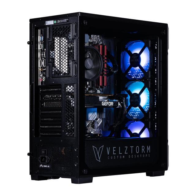 Velztorm Fultix Custom Built Gaming Desktop PC (AMD Ryzen 5-5500 AMD Radeon RX 9060 XT 32GB DDR4 2TB PCIe SSD 750W PSU WiFi 4 Bluetooth 4.2 RJ-45 HDMI Win 11 Home)