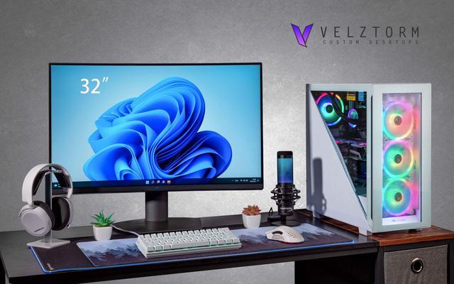 Velztorm Gladio Custom Built Powerful Gaming Desktop PC White (AMD Ryzen 9 5900X 12-Core 16GB RAM 1TB PCIe SSD + 1TB HDD (3.5) Radeon RX 6900 XT Wifi Bluetooth 2xUSB 3.0 1xHDMI Win 10 Home)