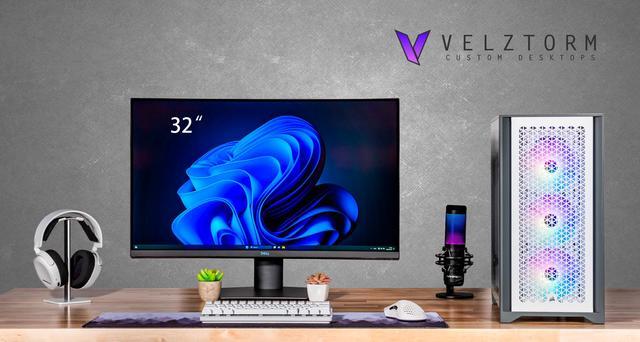 Velztorm ICUE Certified Argentux Custom Built Gaming Desktop PC (Intel I7-11700K Radeon RX 9070 XT 32GB DDR4 2TB PCIe SSD RGB Fans 240mm AIO 750W PSU WiFi 6 Bluetooth 5.1 RJ-45 Win 11 Pro)