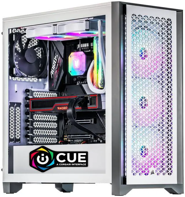 Velztorm iCUE Certified Argentux Custom Built Gaming Desktop PC (Intel i7-11700K AMD Radeon RX 9060 XT 64GB DDR4 2TB PCIe SSD + 6TB HDD RGB Fans 240mm AIO 750W PSU WiFi 6 Win 11 Home)