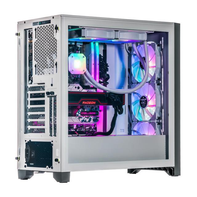 Velztorm ICUE Certified White Armix Custom Built Gaming Desktop PC (AMD Ryzen 9 7900X AMD Radeon RX 9060 XT 64GB DDR5 2TB PCIe SSD RGB Fans 240mm AIO 1000W PSU WiFi 6E Win 11 Home)
